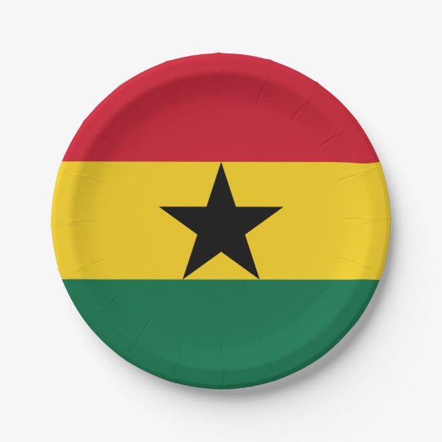 Plato De Papel Ghana flag Paper Plate (Anverso)