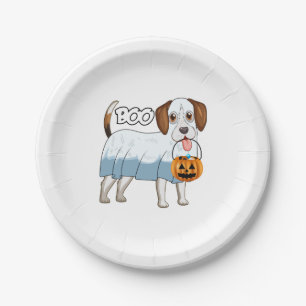 Plato De Papel Ghost Beagle Halloween Dog