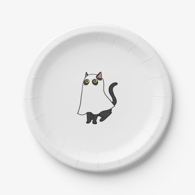 Plato De Papel Ghost Cat Classic T-Shirt_2 (Anverso)