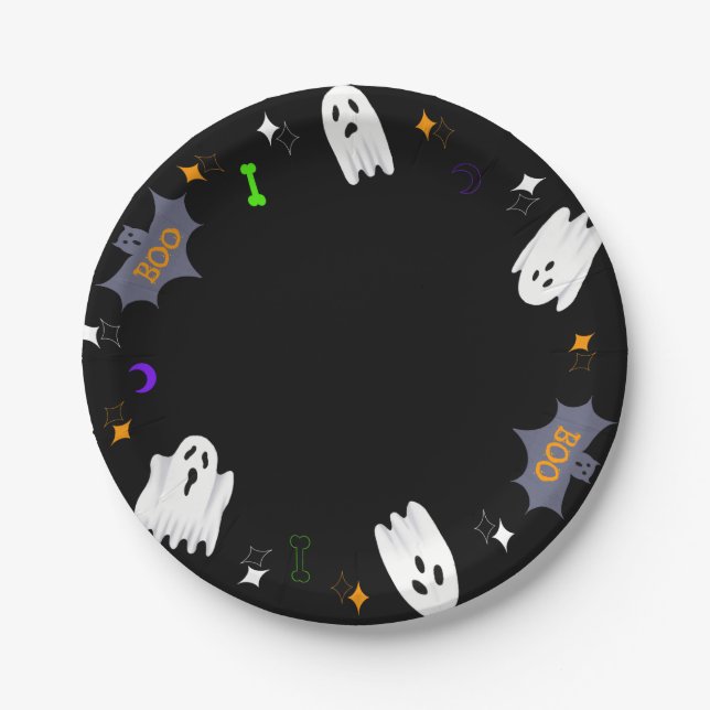 Plato De Papel Ghost Halloween (Anverso)