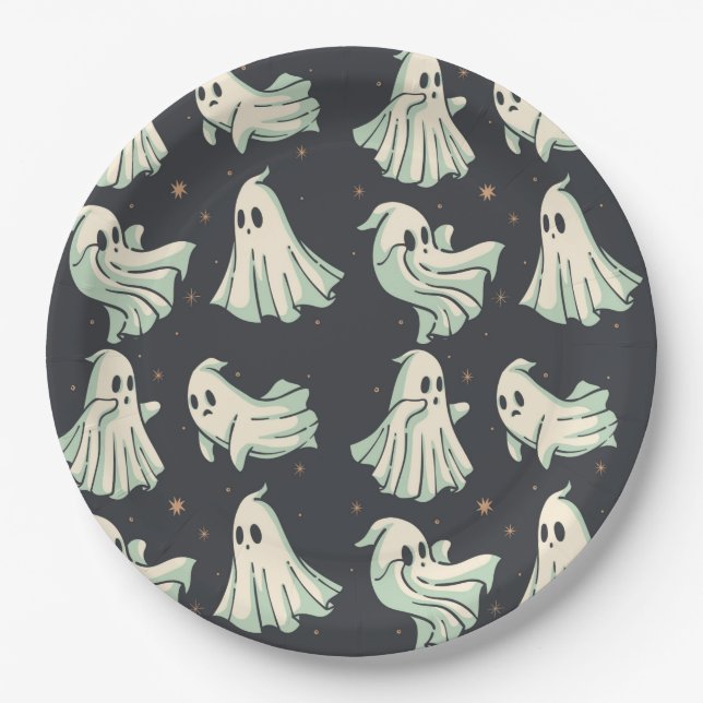 Plato De Papel Ghost Halloween Baby Shower (Anverso)