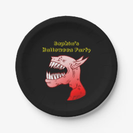 Plato De Papel Ghoul con una agradable risa