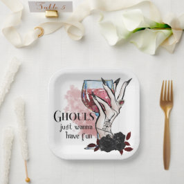 Plato De Papel Ghouls solo quiere divertirse con Halloween