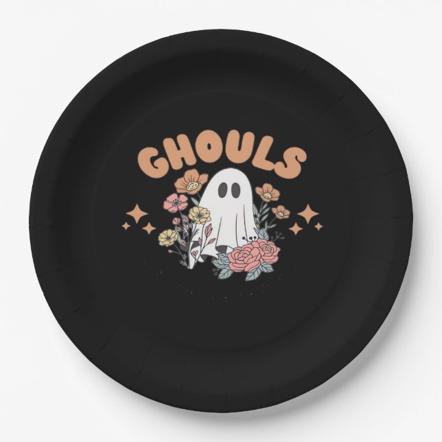 Plato De Papel Ghouls solo quiere divertirse con las tragamonedas (Anverso)