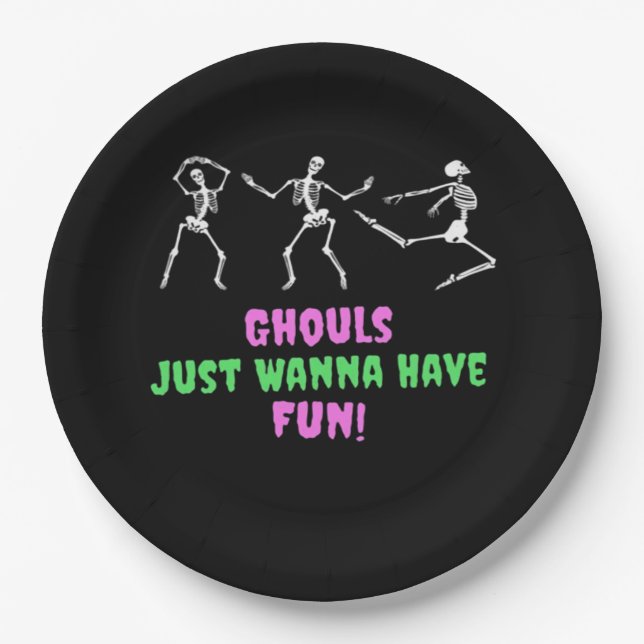 Plato De Papel Ghouls Solo Quiere Divertirse Lazy Sloth (Anverso)