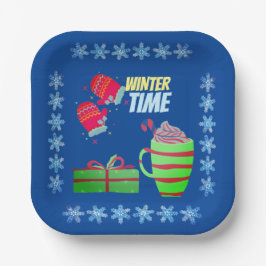 Plato De Papel Gigante de invierno