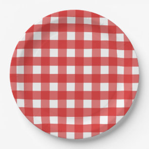Plato De Papel Gigante rojo y blanco