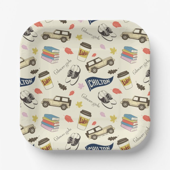 Plato De Papel Gilmore Girls Chilton Fall Pattern (Anverso)