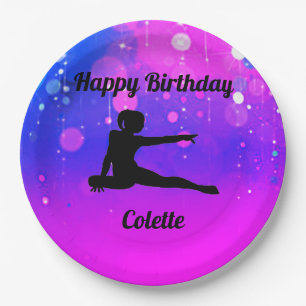 Plato De Papel Gimnasia chica Placas de papel de cumpleaños felic