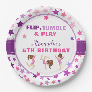 Plato De Papel Gimnasia Chica Stars Birday Party