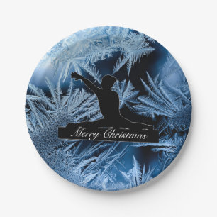 Plato De Papel Gimnasia "Feliz Navidad" congelada