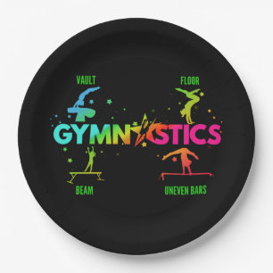 Plato De Papel Gimnasia femenina barras de equilibrio salto suelo
