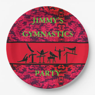 Plato De Papel Gimnasia masculina fiesta de cumpleaños Camo Plate