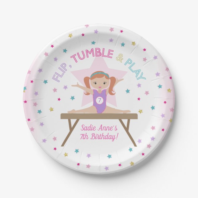 Plato De Papel Gimnasia Salta Fiesta Red Hair Birday Party (Anverso)