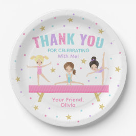 Plato De Papel Gimnasia Tumba Fiesta Rosa 