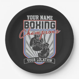 Plato De Papel Gimnasio de boxeo y boxeo personalizado