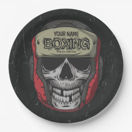 Plato De Papel Gimnasio de Boxer Fight Club Skeleton Boxing Perso