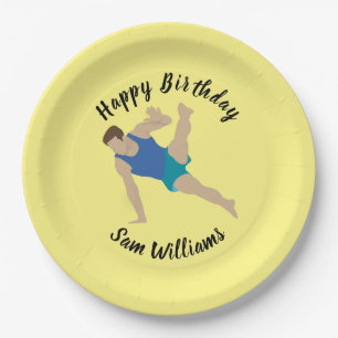 Plato De Papel Gimnasta masculina