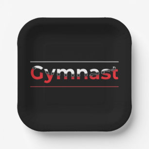 Plato De Papel Gimnasta - Palabra de Gimnasia Moderna Minimalista