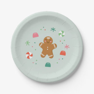 Plato De Papel Gingbread desea placas de papel
