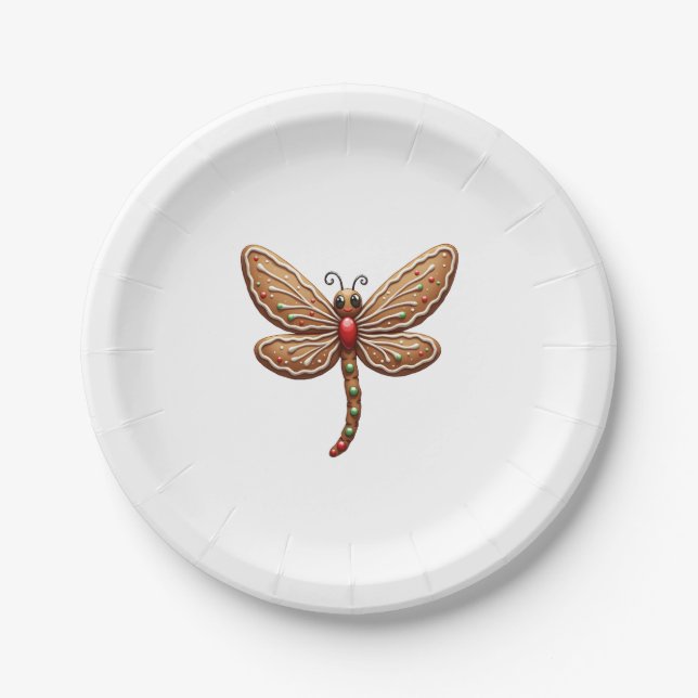 Plato De Papel Gingbread Dragonfly (Anverso)