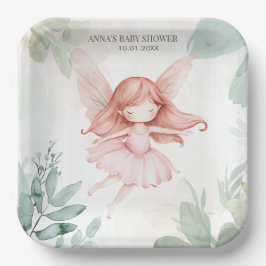 Plato De Papel Ginger Fairy Chica Baby Shower