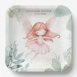 Plato De Papel Ginger Fairy Chica Baby Shower