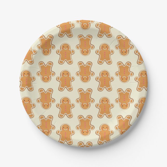 Plato De Papel Gingerbread Baby Cookies Paper Plates Christmas (Anverso)