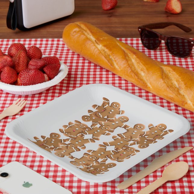 Plato De Papel Gingerbread Man Christmas Cookie Holiday Baking  (Picnic)