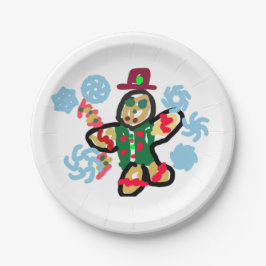 Plato De Papel Gingerbread man dance
