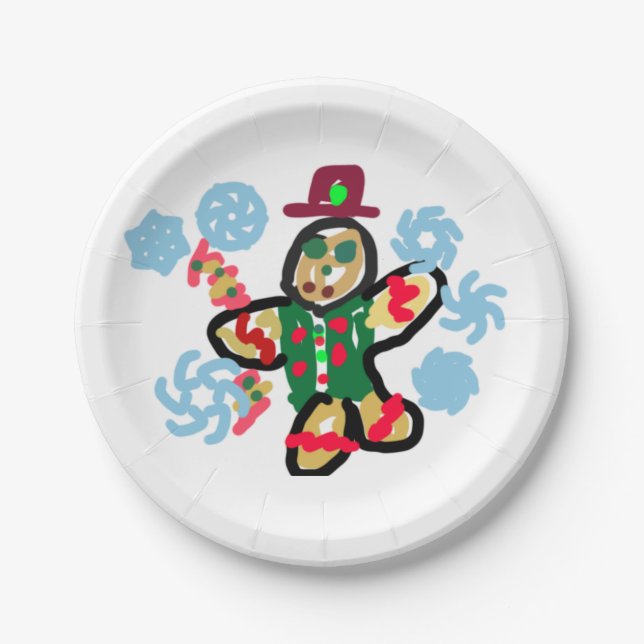 Plato De Papel Gingerbread man dance (Anverso)