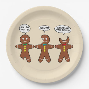 Plato De Papel Gingerbread My Leg Lastima Humor