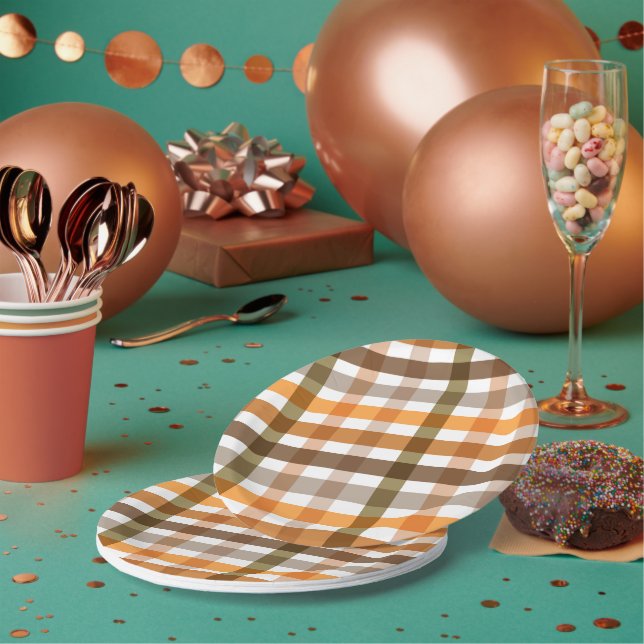 Plato De Papel Gingham (Multi)