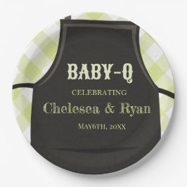 Plato De Papel Gingham Bbq Baby shower 