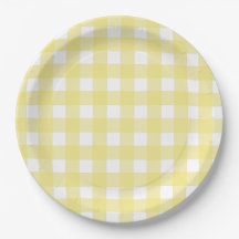 Gingham blanco y amarillo pálido