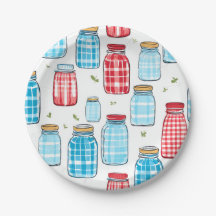 Gingham Mason Jar Pattern – Country Kitchen Charm