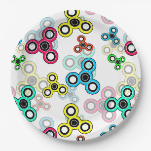 Plato De Papel Giradores multicolores