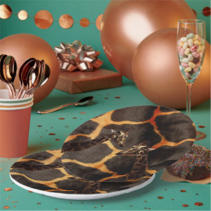 Plato De Papel "Girafas exóticas: Sobre un lienzo con motivos de