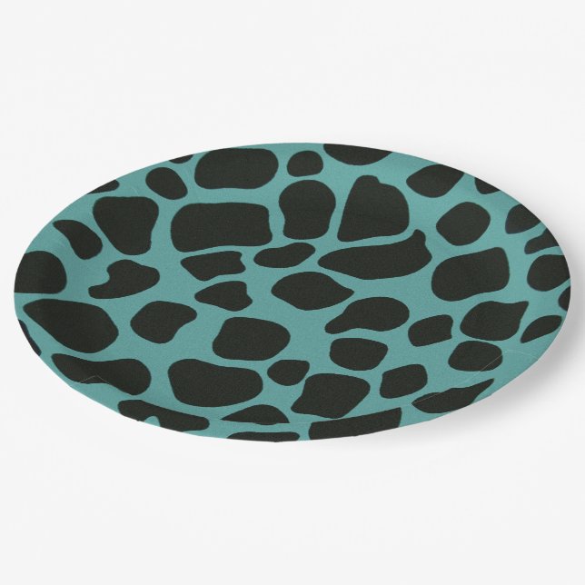 Plato De Papel Giraffe azul y negra (Angular)