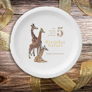 Plato De Papel Giraffe Birthday Safari