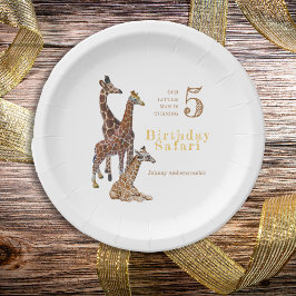 Plato De Papel Giraffe Birthday Safari