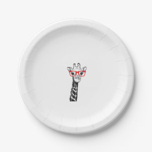Plato De Papel Giraffe de mujeres con regalo de gafas para zoológ