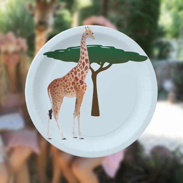 Plato De Papel Giraffe En La Sabana (Subido por el creador)