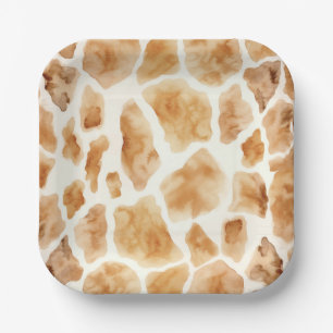 Plato De Papel Giraffe Fur Imprimir patrón Fiesta Safari moderno