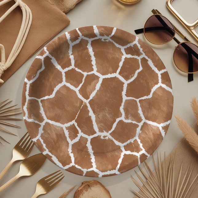 Plato De Papel Giraffe Patrón de piel albarda Marrón ID1152 (Subido por el creador)