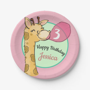 Plato De Papel Giraffe Wilthday Party Plate