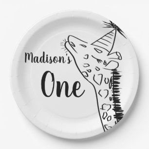 Plato De Papel Giraffe Zoo Animals Wilgle Doodle