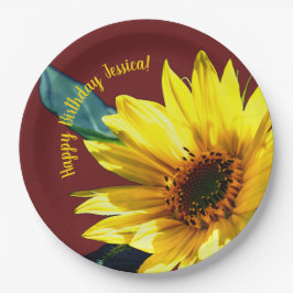 Plato De Papel Girasol