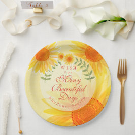 Plato De Papel Girasol