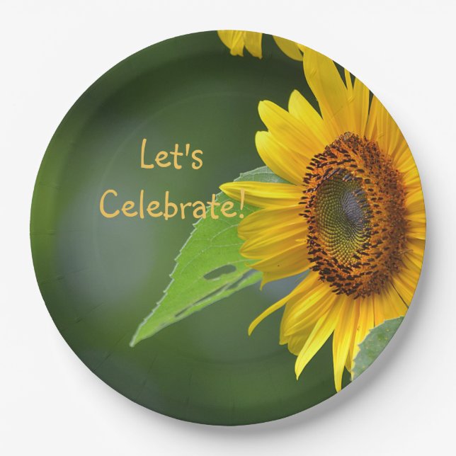 Plato De Papel Girasol Celebremos (Anverso)